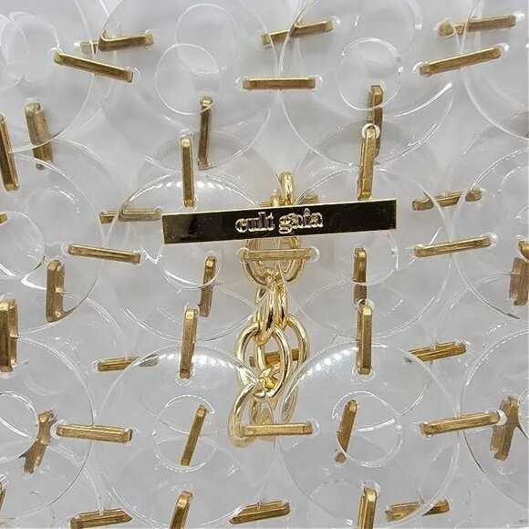 NEW Cult Gaia Jasmin Acrylic Shoulder Bag - Clear/Gold Tone - Picture 11 of 14